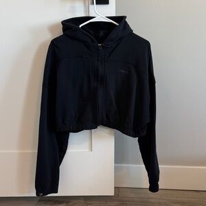 cropped zip hoodie